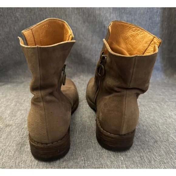 Fiorentini and Baker women’s size 37 brown suede side zip heeled ankle boots