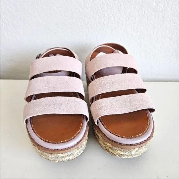 Fit Flop Eloise Espadrille Suede Strappy Wedge Sandal NWT- Sz 9-9.5 Soft Lilac
