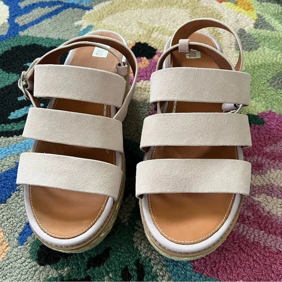Fit Flop Eloise Espadrille Suede Strappy Wedge Sandal NWT- Sz 9-9.5 Soft Lilac