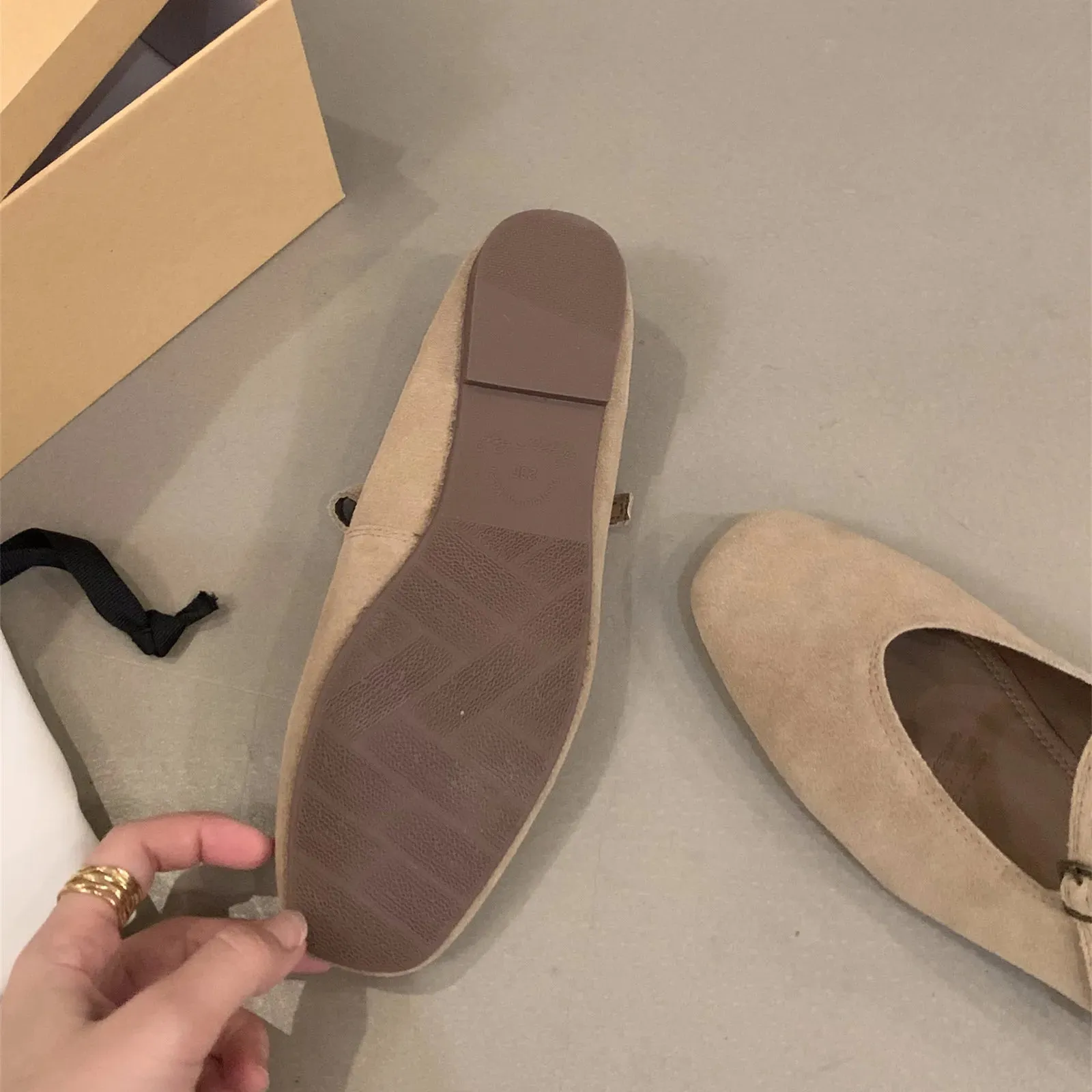 Flats Ballet Shoes - Round Toe, Shallow Slip-On, Soft Leather Casual Elegant Dress Shoes for Women, New Spring Brand
