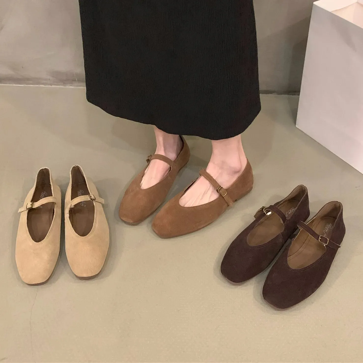 Flats Ballet Shoes - Round Toe, Shallow Slip-On, Soft Leather Casual Elegant Dress Shoes for Women, New Spring Brand