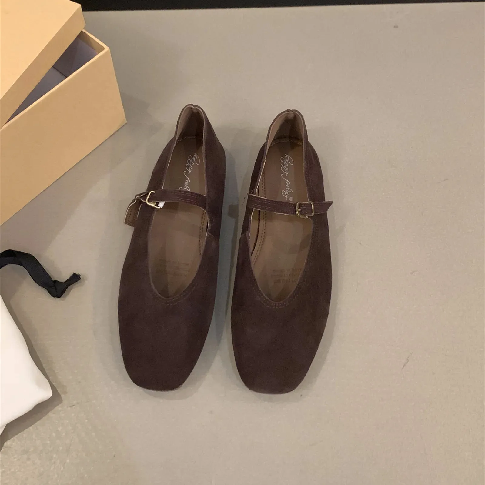 Flats Ballet Shoes - Round Toe, Shallow Slip-On, Soft Leather Casual Elegant Dress Shoes for Women, New Spring Brand