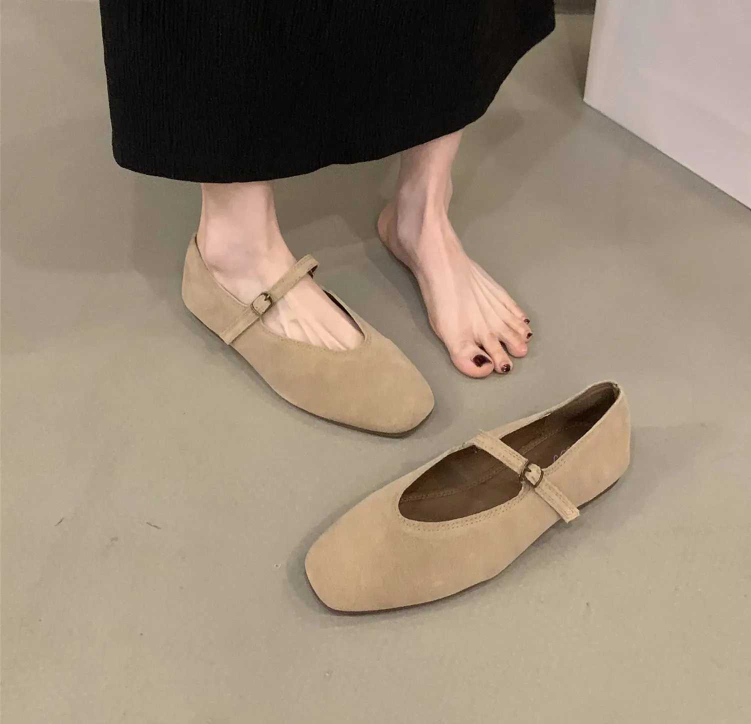 Flats Ballet Shoes - Round Toe, Shallow Slip-On, Soft Leather Casual Elegant Dress Shoes for Women, New Spring Brand