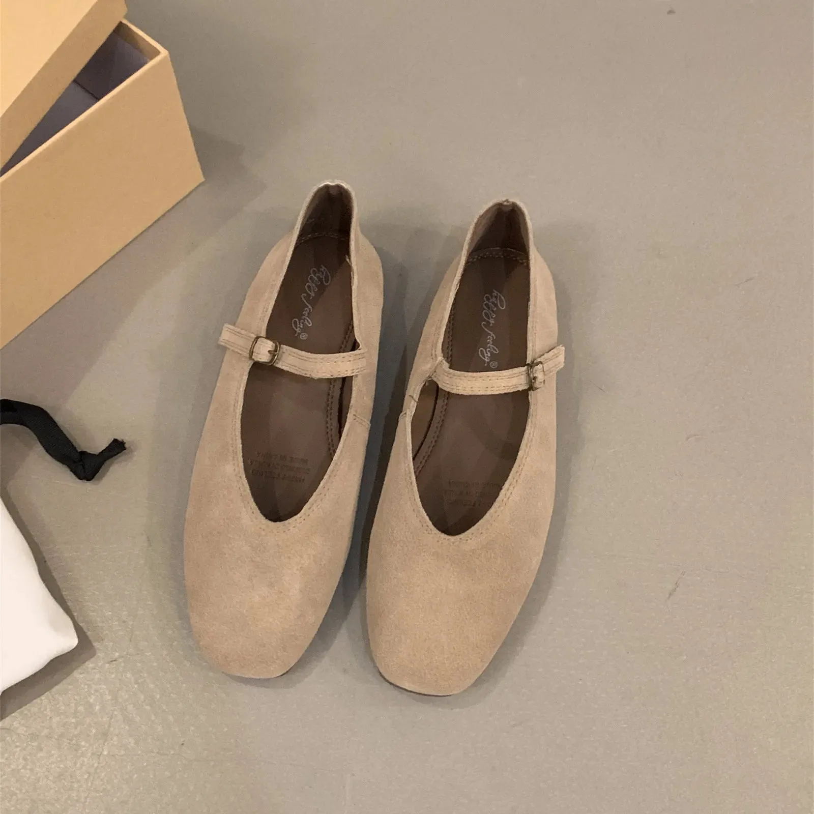 Flats Ballet Shoes - Round Toe, Shallow Slip-On, Soft Leather Casual Elegant Dress Shoes for Women, New Spring Brand