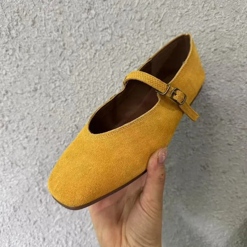 Flats Ballet Shoes - Round Toe, Shallow Slip-On, Soft Leather Casual Elegant Dress Shoes for Women, New Spring Brand