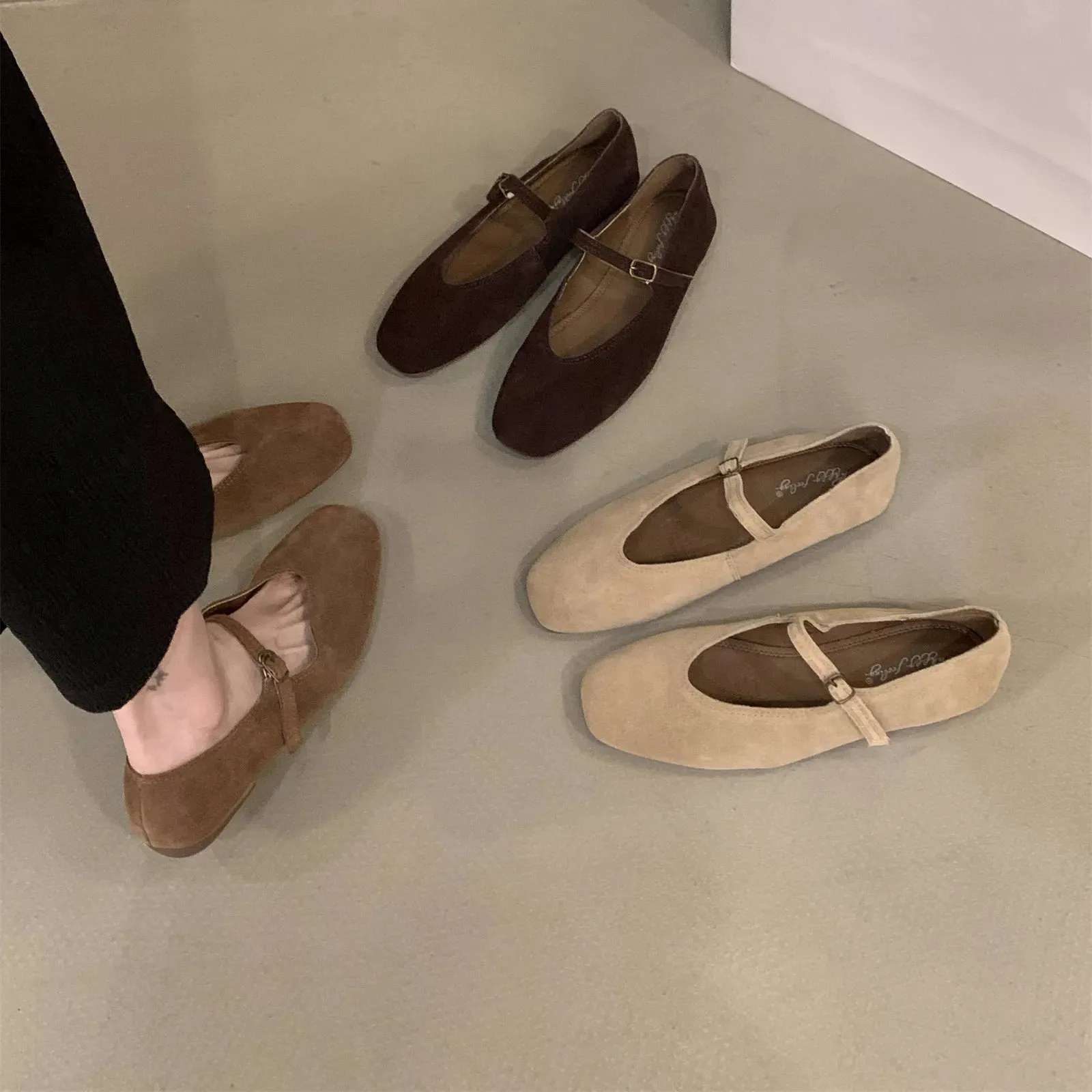 Flats Ballet Shoes - Round Toe, Shallow Slip-On, Soft Leather Casual Elegant Dress Shoes for Women, New Spring Brand