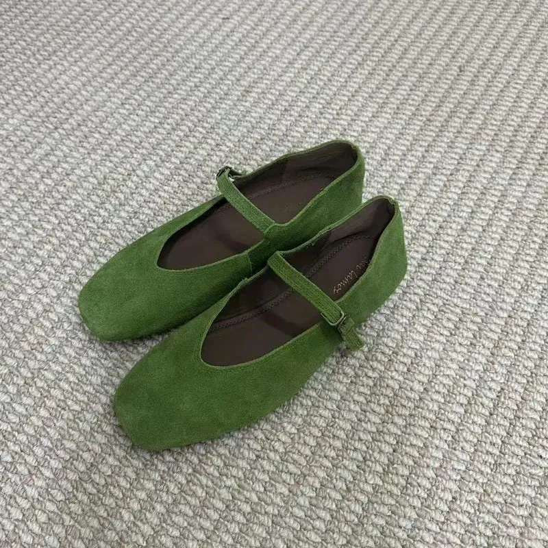 Flats Ballet Shoes - Round Toe, Shallow Slip-On, Soft Leather Casual Elegant Dress Shoes for Women, New Spring Brand