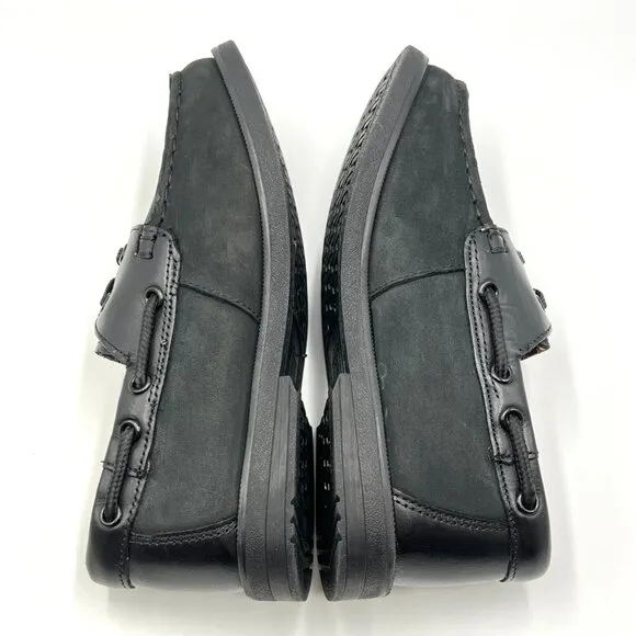 Florsheim Boys Size 1.5 Black Nubuck Leather Penny Loafers Dress Boat Shoes