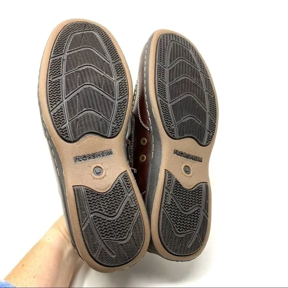 Florsheim Lakeside Ox brown leather boat shoes