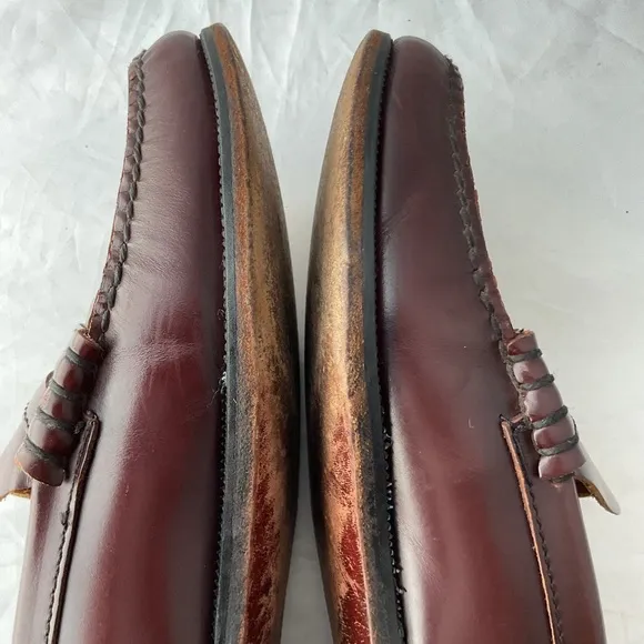 Florsheim Mens 9.5 D Burgundy Leather Berkley Moc Toe Penny Loafers