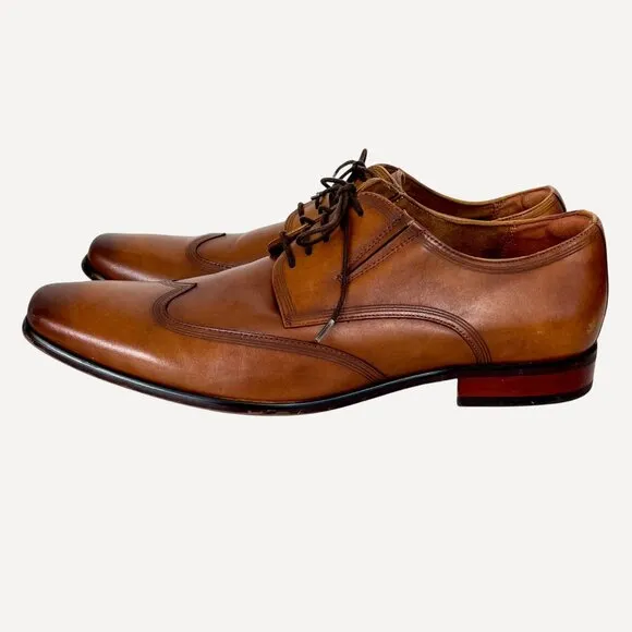 Florsheim Mens Brown Leather Oxford Shoes Size 13D Lace-Up Classic Wingtip EUC
