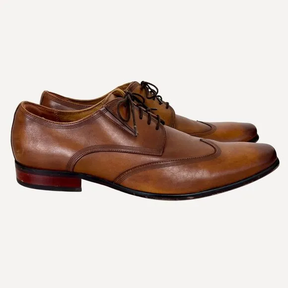Florsheim Mens Brown Leather Oxford Shoes Size 13D Lace-Up Classic Wingtip EUC