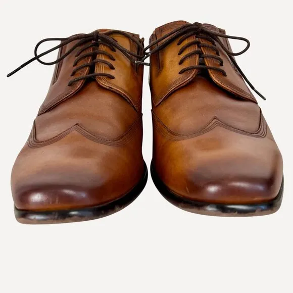 Florsheim Mens Brown Leather Oxford Shoes Size 13D Lace-Up Classic Wingtip EUC