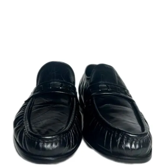 Florsheim Vintage Glossy Black Mock Toe Slip on Loafer Dress Shoes Men's Sz 11 D