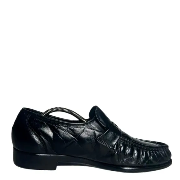 Florsheim Vintage Glossy Black Mock Toe Slip on Loafer Dress Shoes Men's Sz 11 D