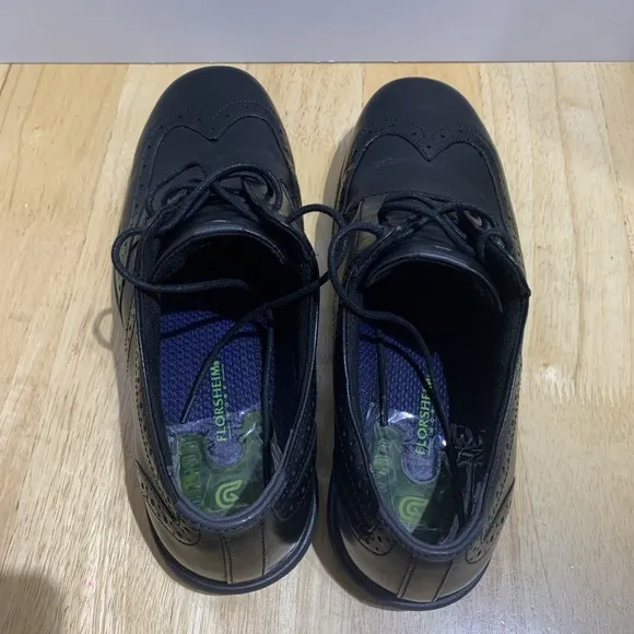 FLORSHEIM WORK Men's 10D Steel Toe Wingtip Lace-Up Work Shoe Black - FS2025
