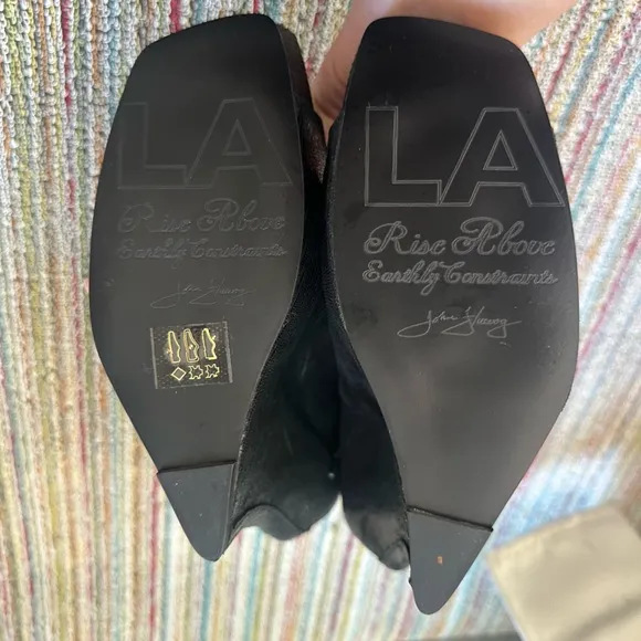 Fluevog LIKE NEW The LA Mulholland black Cairo lace-up wedge corset shoe -9.5/10