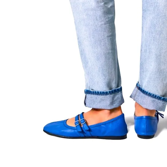 FP Leather Ballet Flats | Gemini | Cobalt