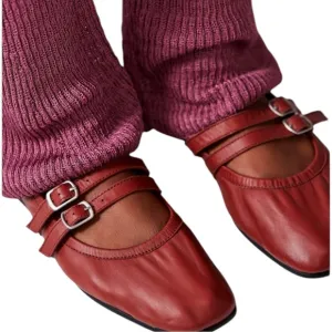 FP Leather Ballet Flats | Gemini | Rust
