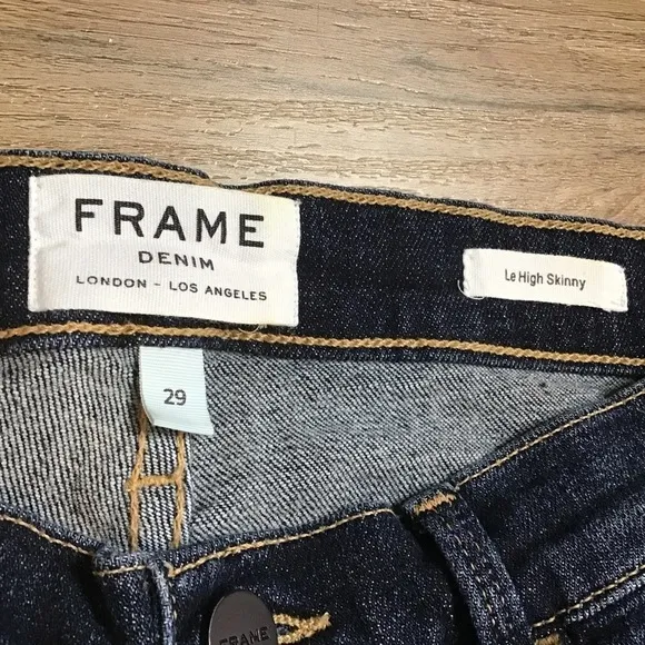 FRAME Denim Jeans Size 29 Le High Skinny Harway Notched Ankle Dark Blue