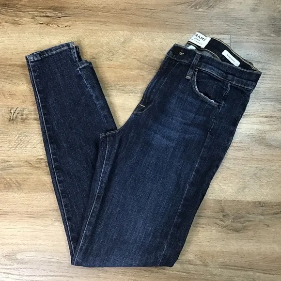 FRAME Denim Jeans Size 29 Le High Skinny Harway Notched Ankle Dark Blue