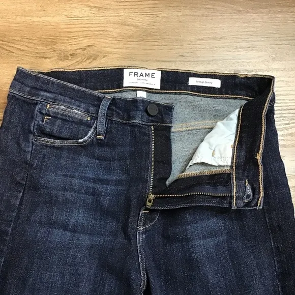FRAME Denim Jeans Size 29 Le High Skinny Harway Notched Ankle Dark Blue