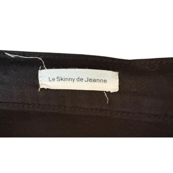 Frame Le Skinny De Jeanne Black Denim Jeans Women's Sz 32 Style COL403 Film Noir