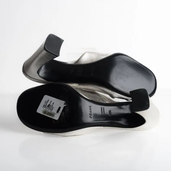 Frame Womens Le Carver Knotted Metallic Leather Mules Sandals US 9.5 EU 40.5