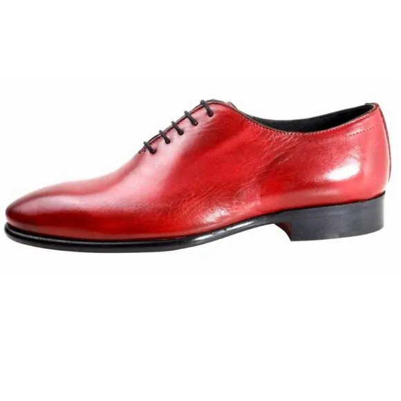 Franck Red Oxford Shoes For Mans