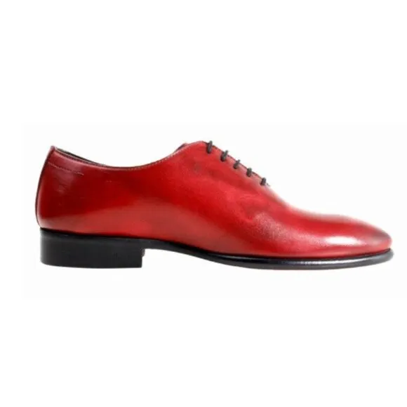 Franck Red Oxford Shoes For Mans