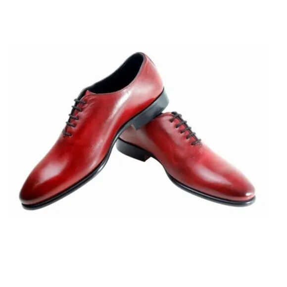 Franck Red Oxford Shoes For Mans