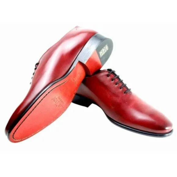 Franck Red Oxford Shoes For Mans
