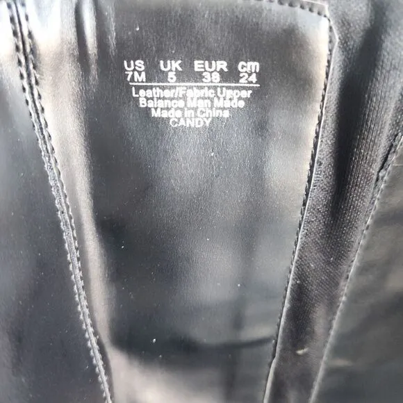 Franco Sarto Candy Flat Smooth Leather Knee High Tall Boots Black Size 7 Stretch