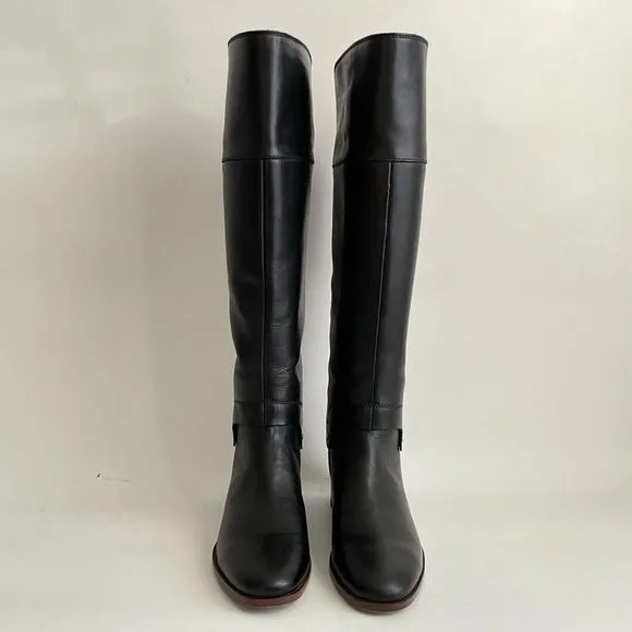 Franco Sarto Shoes Women Size 7M Black Roxanna Studded Back Riding Boot