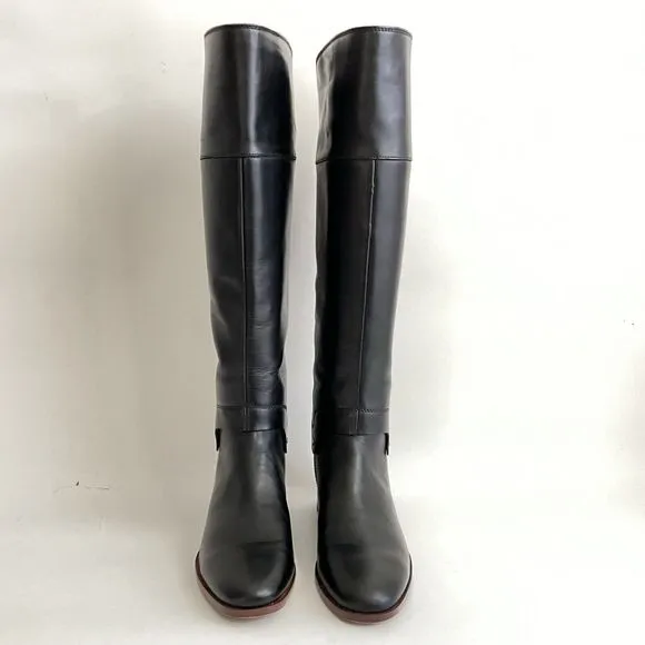 Franco Sarto Shoes Women Size 7M Black Roxanna Studded Back Riding Boot