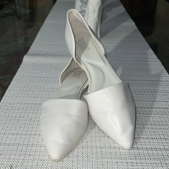 Franco Sarto white leather, darlin lilac flats