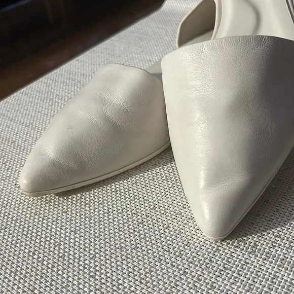 Franco Sarto white leather, darlin lilac flats