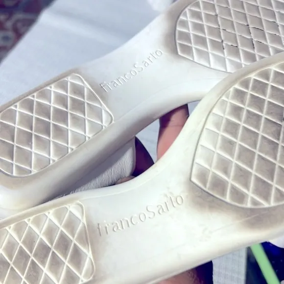 Franco Sarto white leather, darlin lilac flats