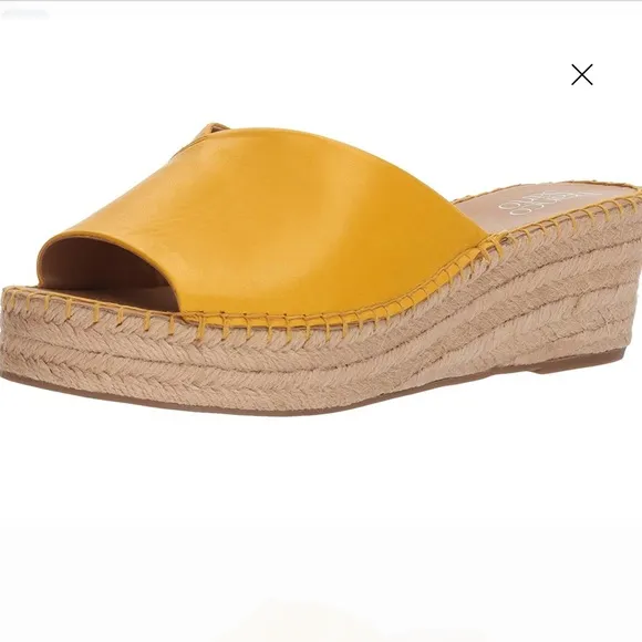 🆕FrancoSarto Yellow Leather Wedge Platform 👡
