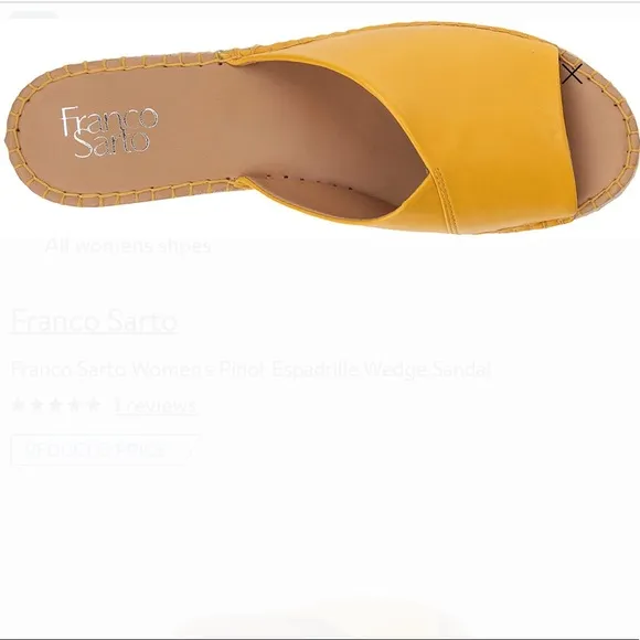 🆕FrancoSarto Yellow Leather Wedge Platform 👡