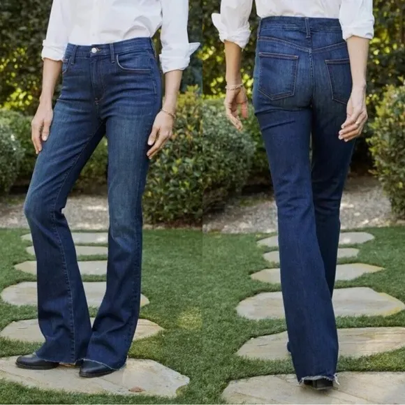 Frank &amp; Eileen Flannigan Flare Jeans High Rise Italian Denim Size 31 NEW Boho