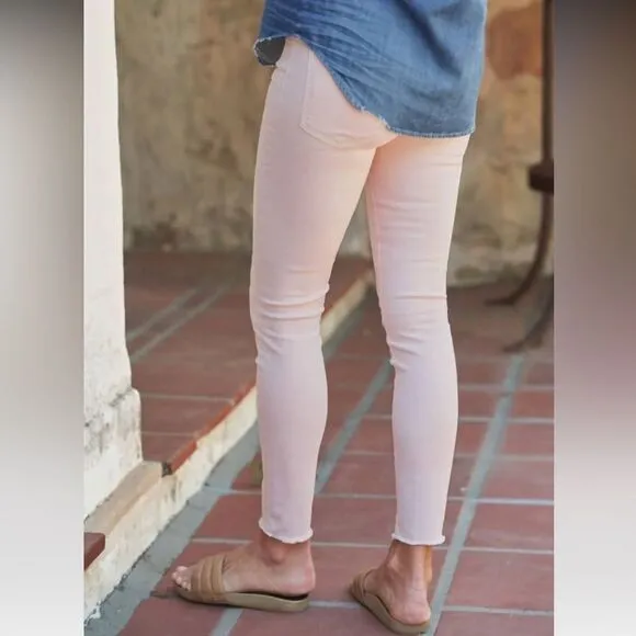 FRANK &amp; EILEEN Sligo Skinny Frayed Hem Ballet Pink Jeans Sz 26