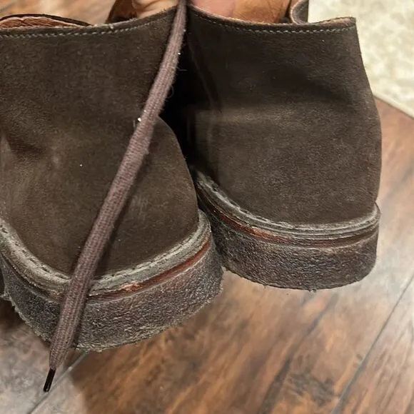 Frau men's suede ankle boots size 41 USA size 8 dark brown in GUC