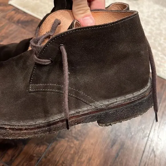 Frau men's suede ankle boots size 41 USA size 8 dark brown in GUC