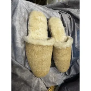 Freda Salvador  Suede Shearling-Lined Moccasins Suede Slippers Slides (S)