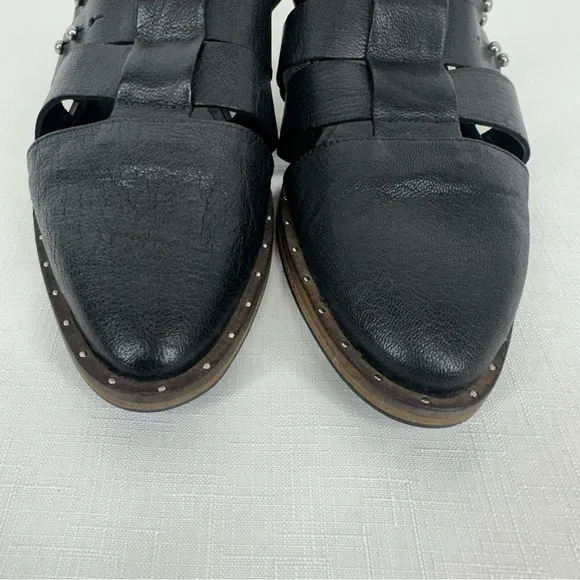 Freda Salvador Women’s size 7 Black Studded Leather Mules Flats