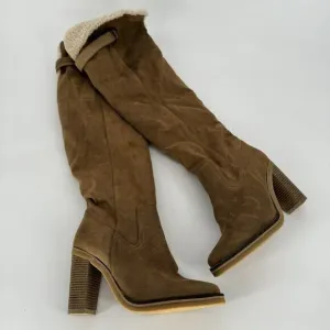 Free People Boots Above Knee Sherpa Lined Heeled Vegan Blake Women’s Size 38/7.5