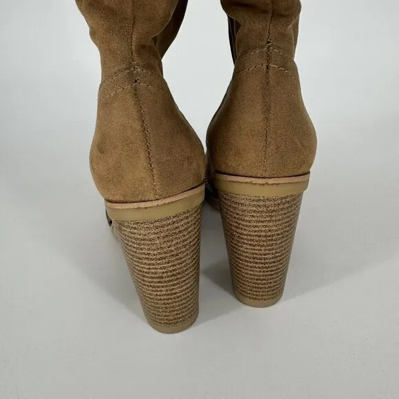 Free People Boots Above Knee Sherpa Lined Heeled Vegan Blake Women’s Size 38/7.5