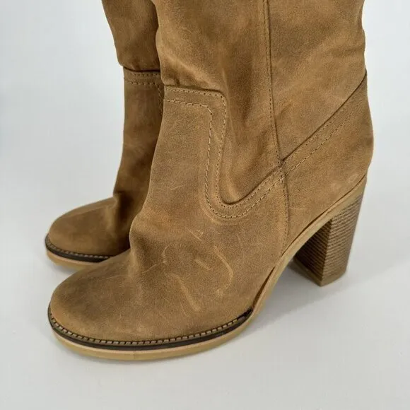 Free People Boots Above Knee Sherpa Lined Heeled Vegan Blake Women’s Size 38/7.5