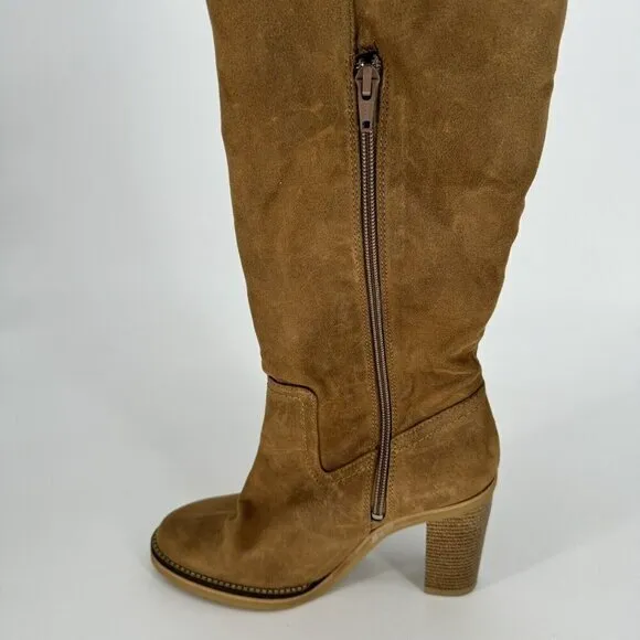 Free People Boots Above Knee Sherpa Lined Heeled Vegan Blake Women’s Size 38/7.5